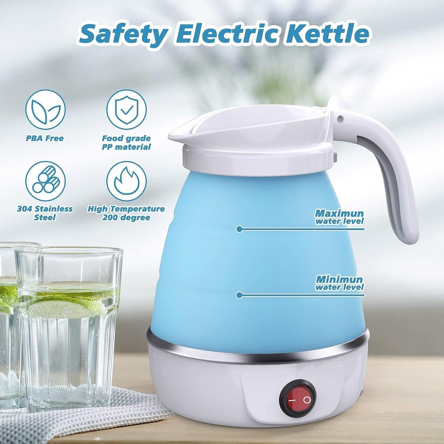 Foldable camping kettle for hiking and backpacking - lightweight and compact design by Hikr