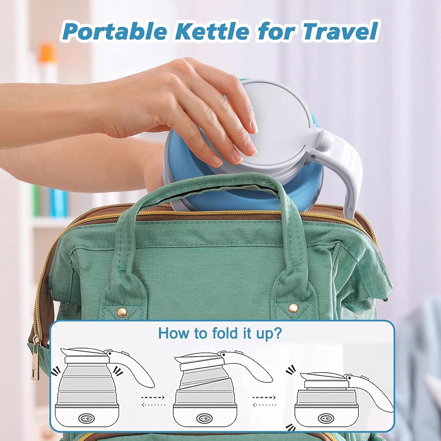 Compact foldable kettle for outdoor camping - fits easily in backpack