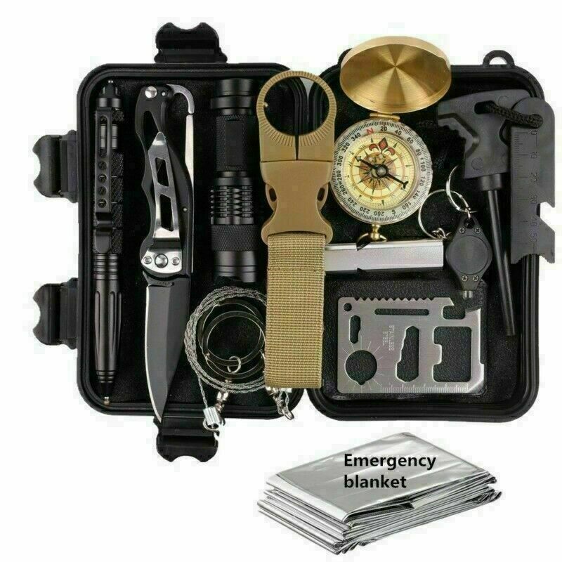 14 - In - 1 Outdoor Emergency Survival Kit Hiking Tactical Gear - Hikr - Backpack - 