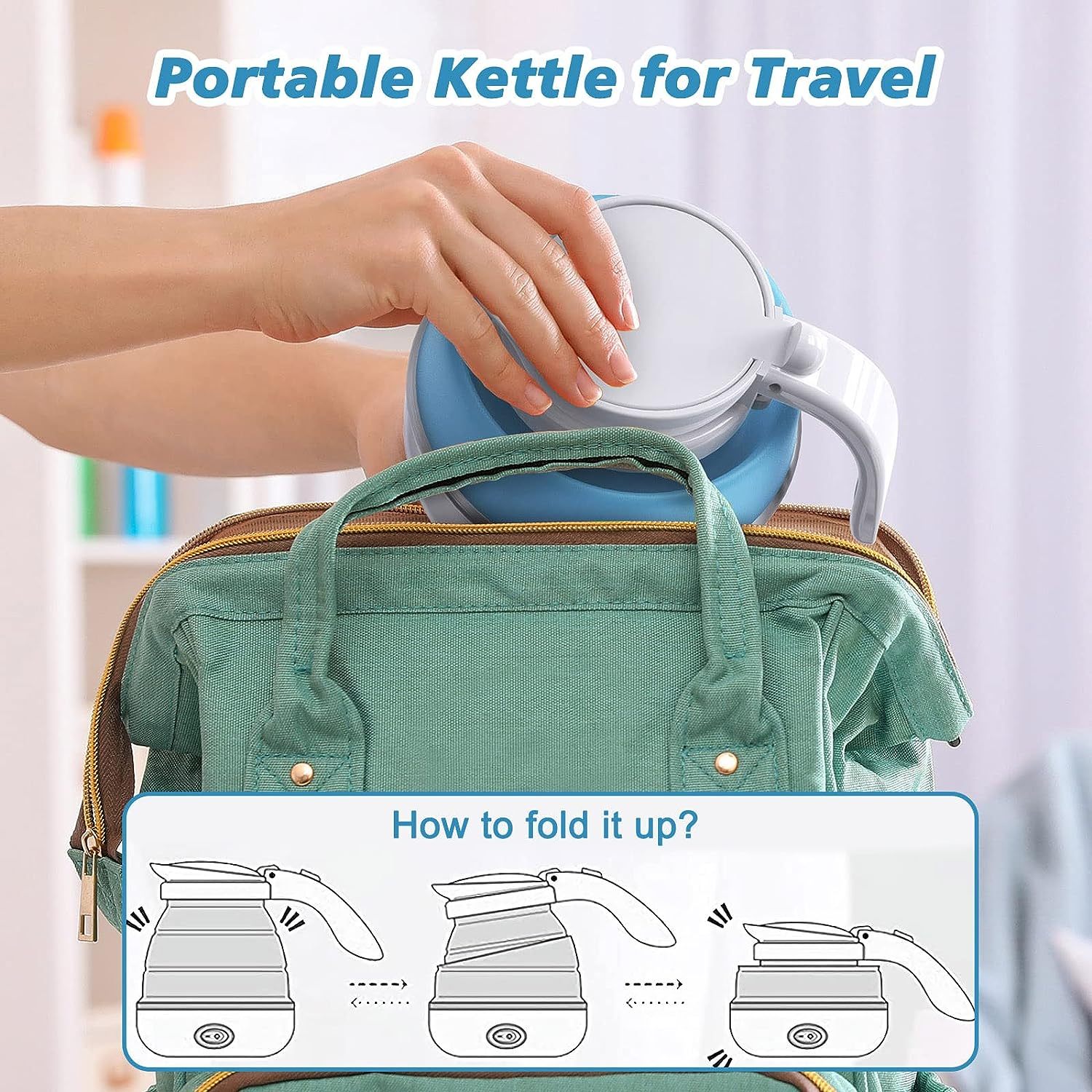 Compact foldable kettle for outdoor camping - fits easily in backpack